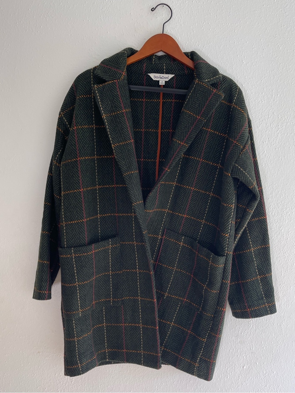 DAVI & DANI Plaid Trench Coat